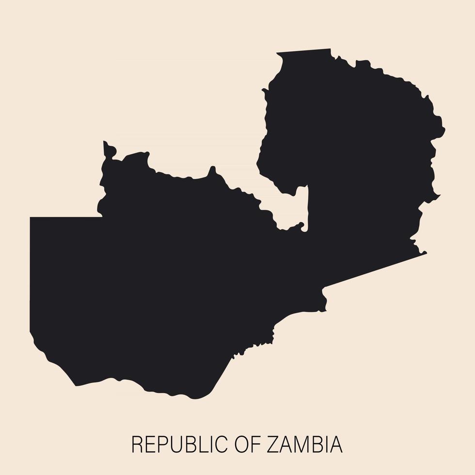 mappa dello zambia altamente dettagliata con bordi isolati su sfondo vettore