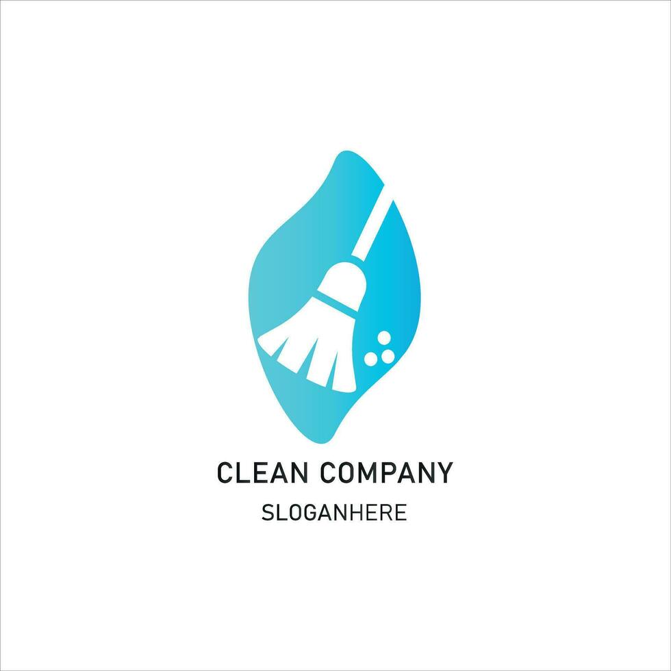 pulizia azienda logo combinazione con scopa. azienda logo concetto. isolato bianca baground vettore