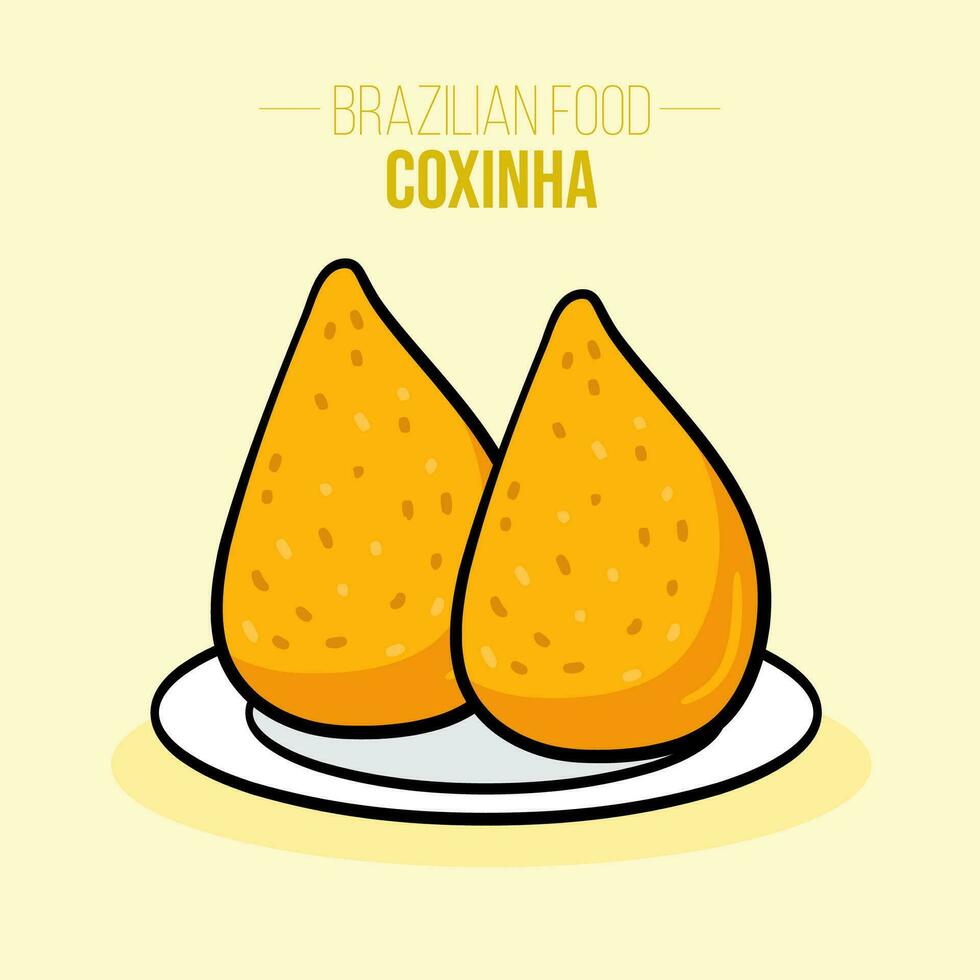 coxinha de Franco, Galinha, pollo brasiliano cibo - fritte vettore