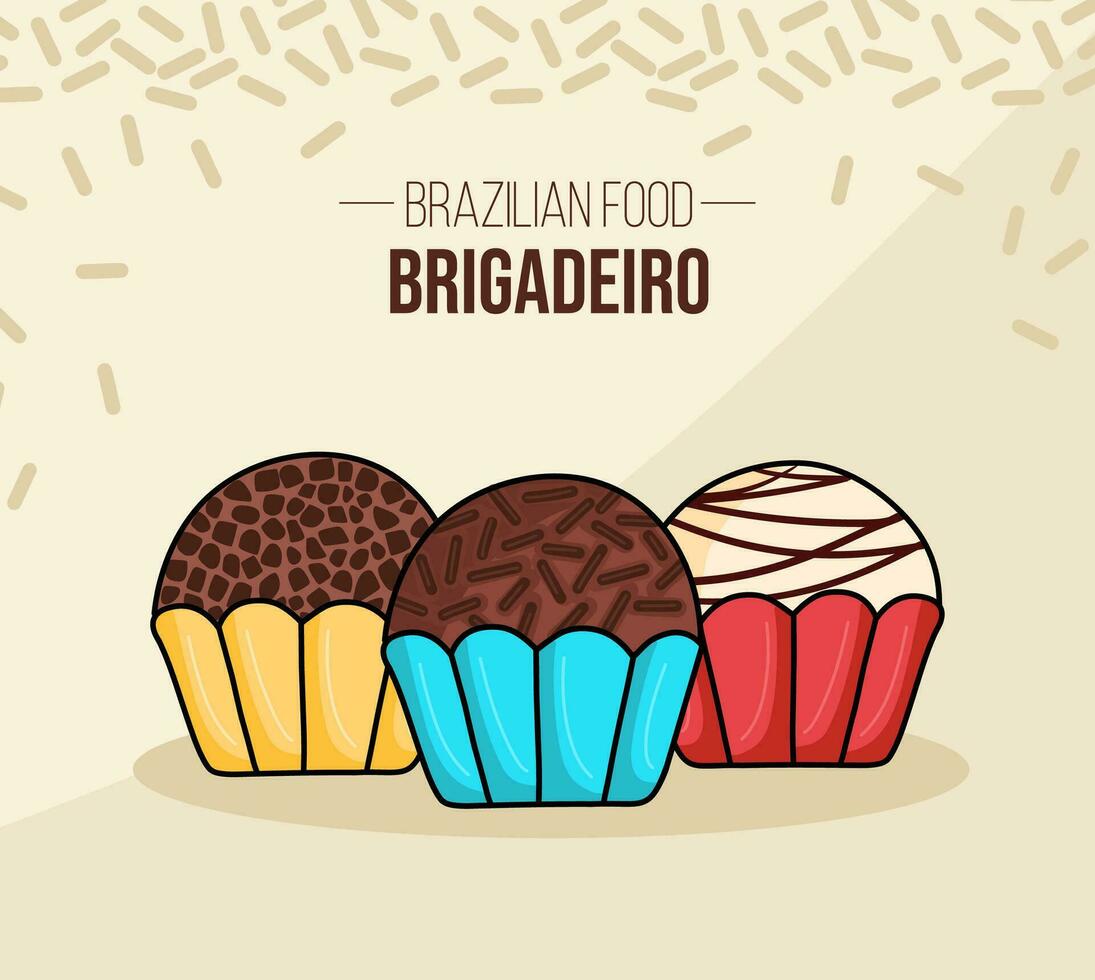 impostato di Brigadeiro brasil - brasile - brasiliano cioccolato cibo vettore