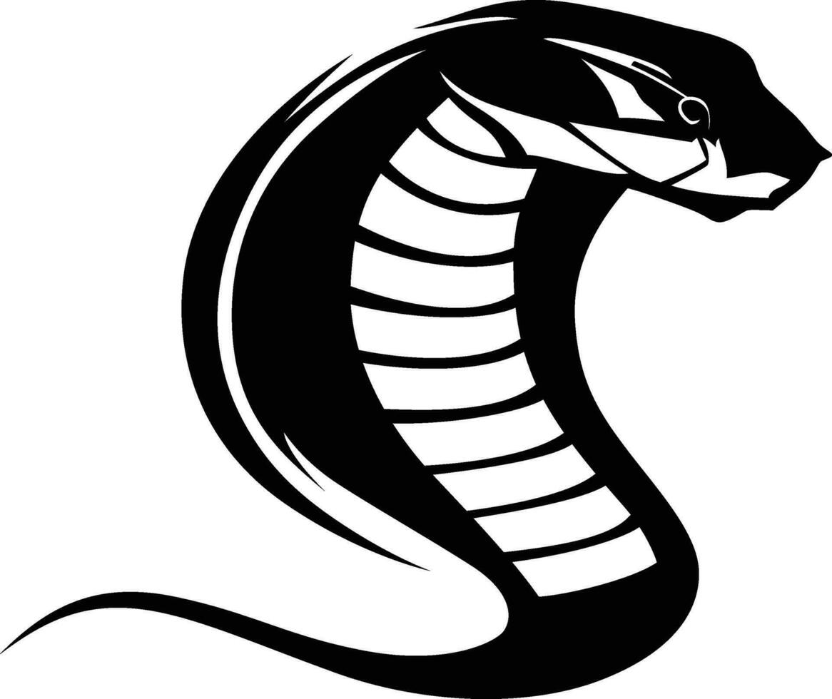 cobra testa logo, semplice nero e bianca modello azione vettore illustrazione, serpente logo, simbolo, icona, clip arte, azione vettore Immagine