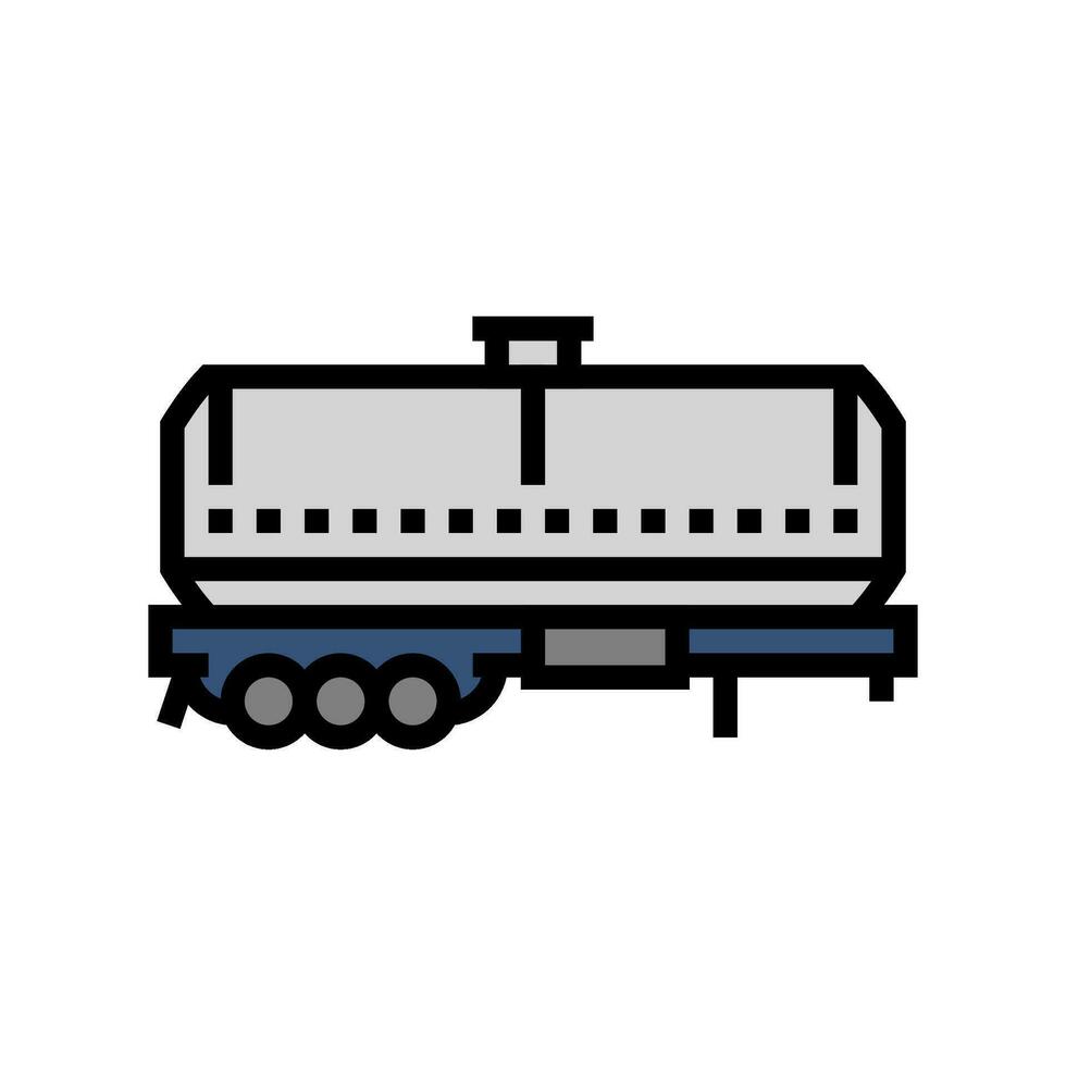 chimico petroliera camion ingegnere colore icona vettore illustrazione