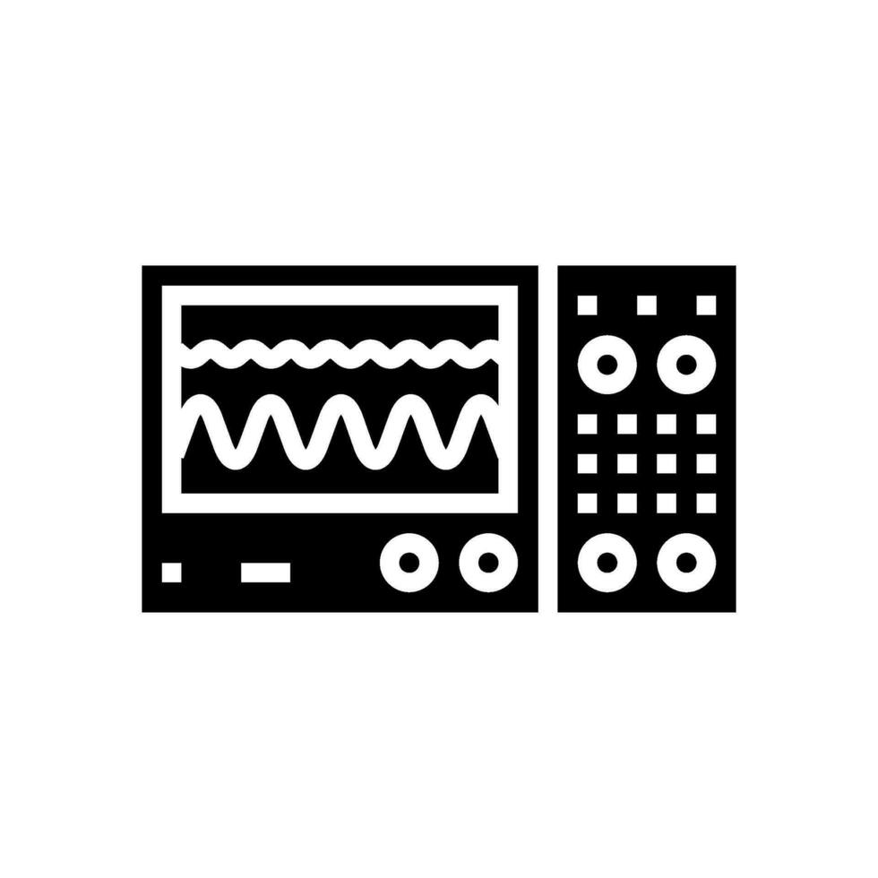 oscilloscopio elettrico ingegnere glifo icona vettore illustrazione
