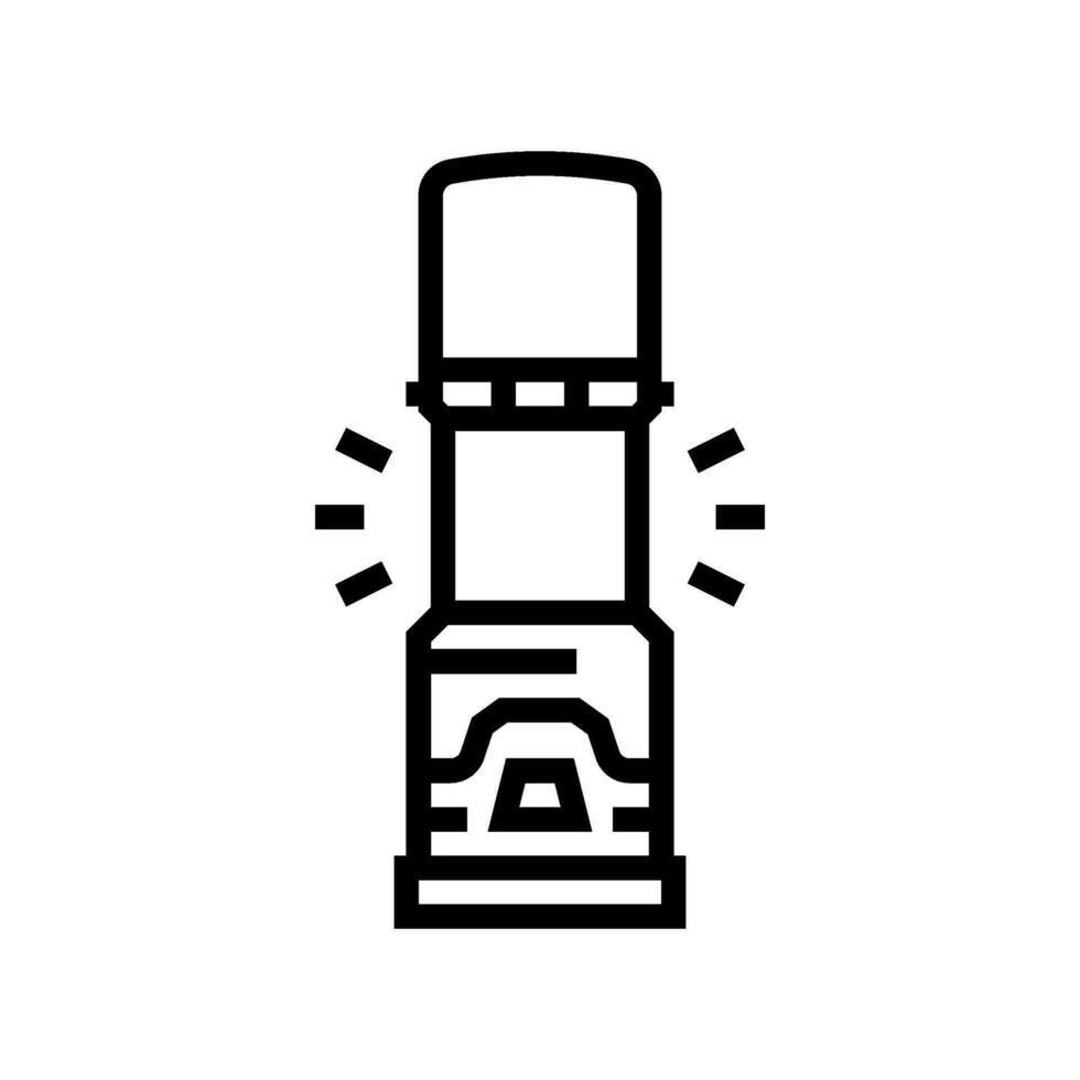 campeggio lanterna glamping linea icona vettore illustrazione