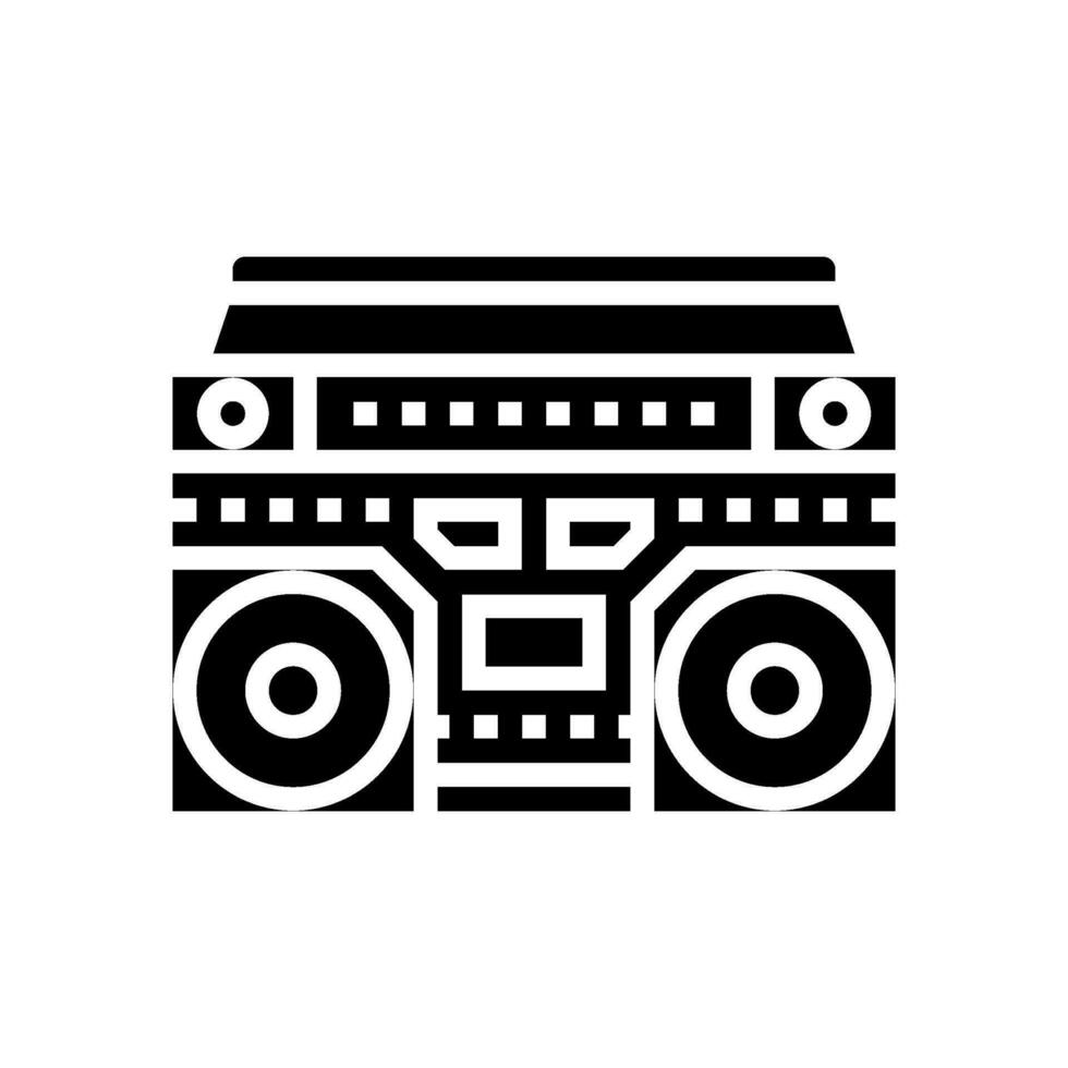 Boombox retrò musica glifo icona vettore illustrazione