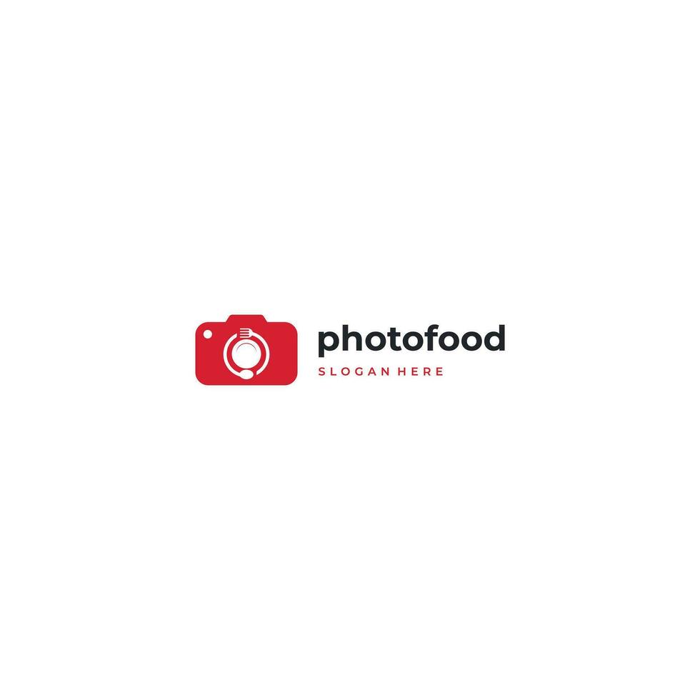 cibo fotografia logo design su isolato sfondo vettore