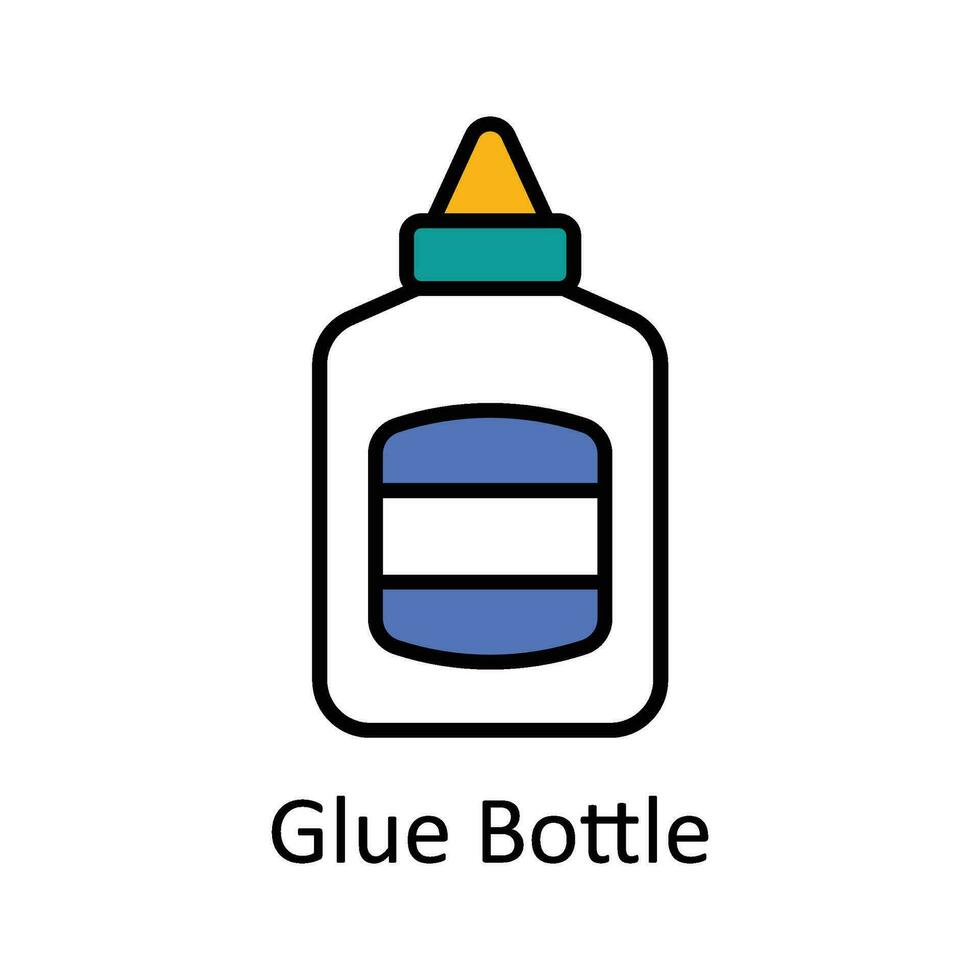 colla bottiglia pieno schema icona design illustrazione. arte e mestieri simbolo su bianca sfondo eps 10 file vettore