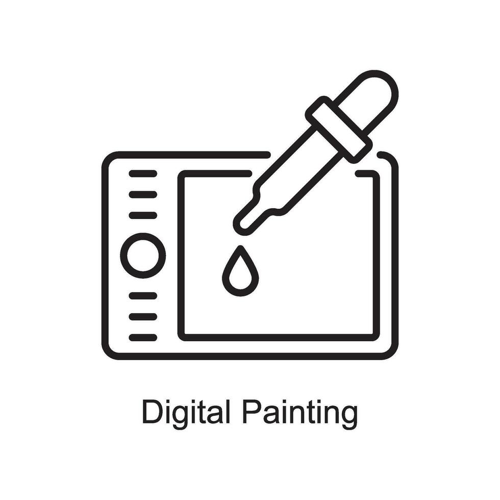 digitale pittura vettore schema icona design illustrazione. arte e mestieri simbolo su bianca sfondo eps 10 file