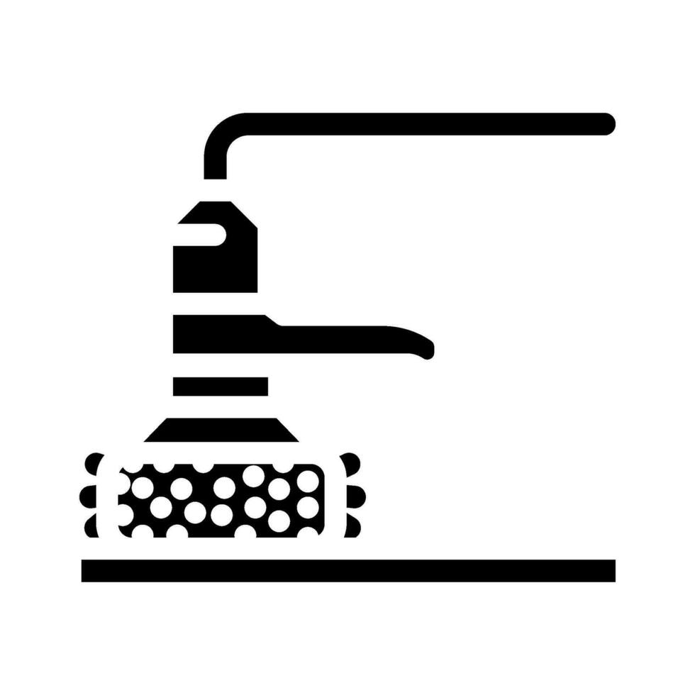 superficie finitura produzione ingegnere glifo icona vettore illustrazione