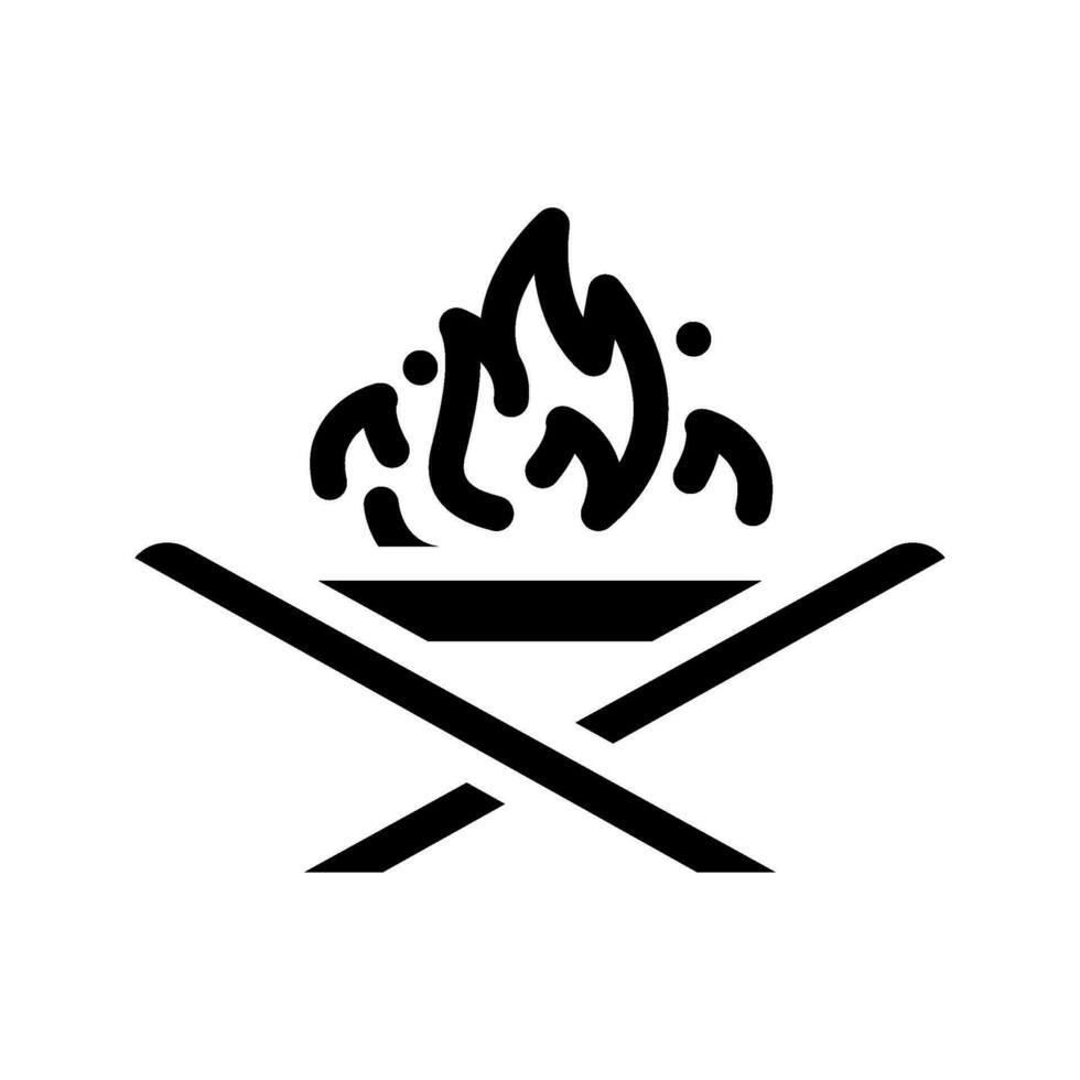pieghevole fuoco fossa glamping glifo icona vettore illustrazione