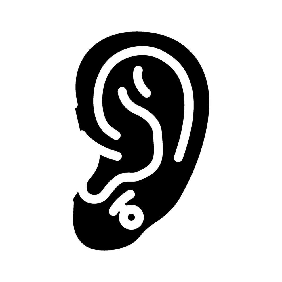 anti tragus penetrante orecchino glifo icona vettore illustrazione