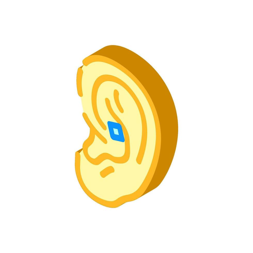 conchiglia penetrante orecchino isometrico icona vettore illustrazione