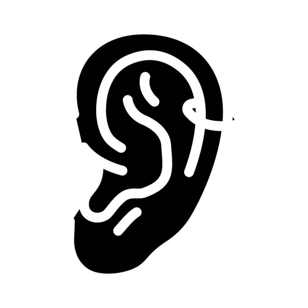 elica penetrante orecchino glifo icona vettore illustrazione