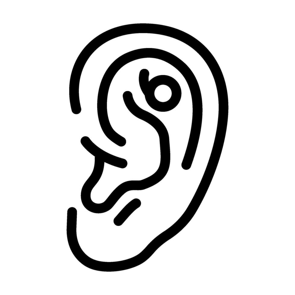 piatto penetrante orecchino linea icona vettore illustrazione