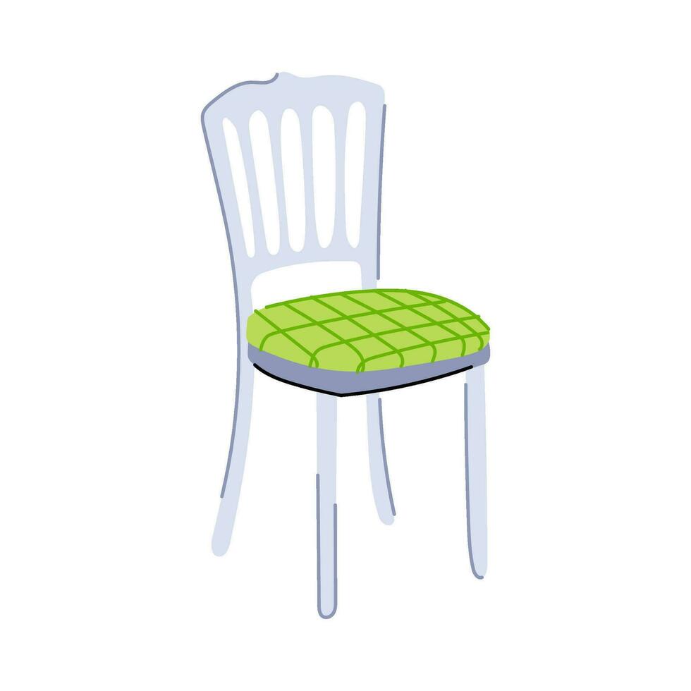 arredamento di legno sedia cartone animato vettore illustrazione