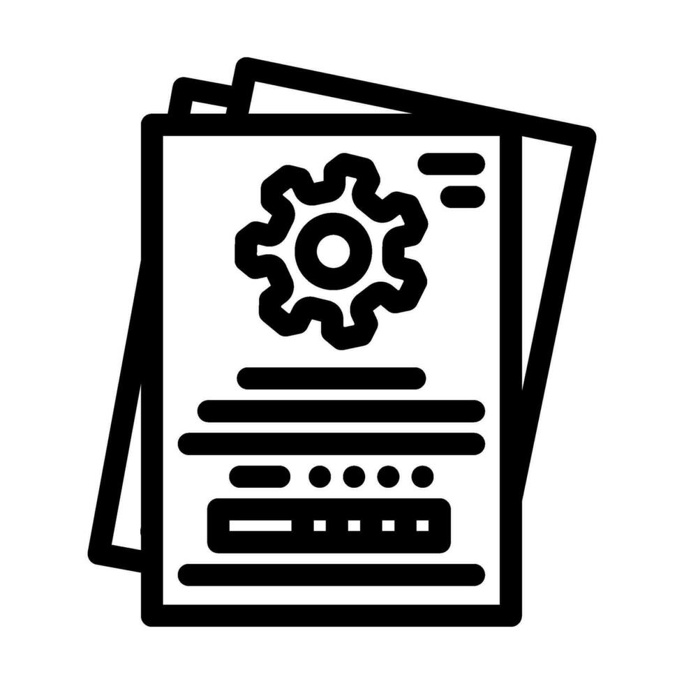 tecnico scrittura meccanico ingegnere linea icona vettore illustrazione