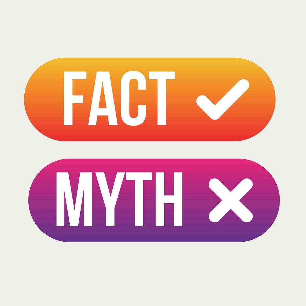 fatto vs mito logo concetto vettore illustrazione