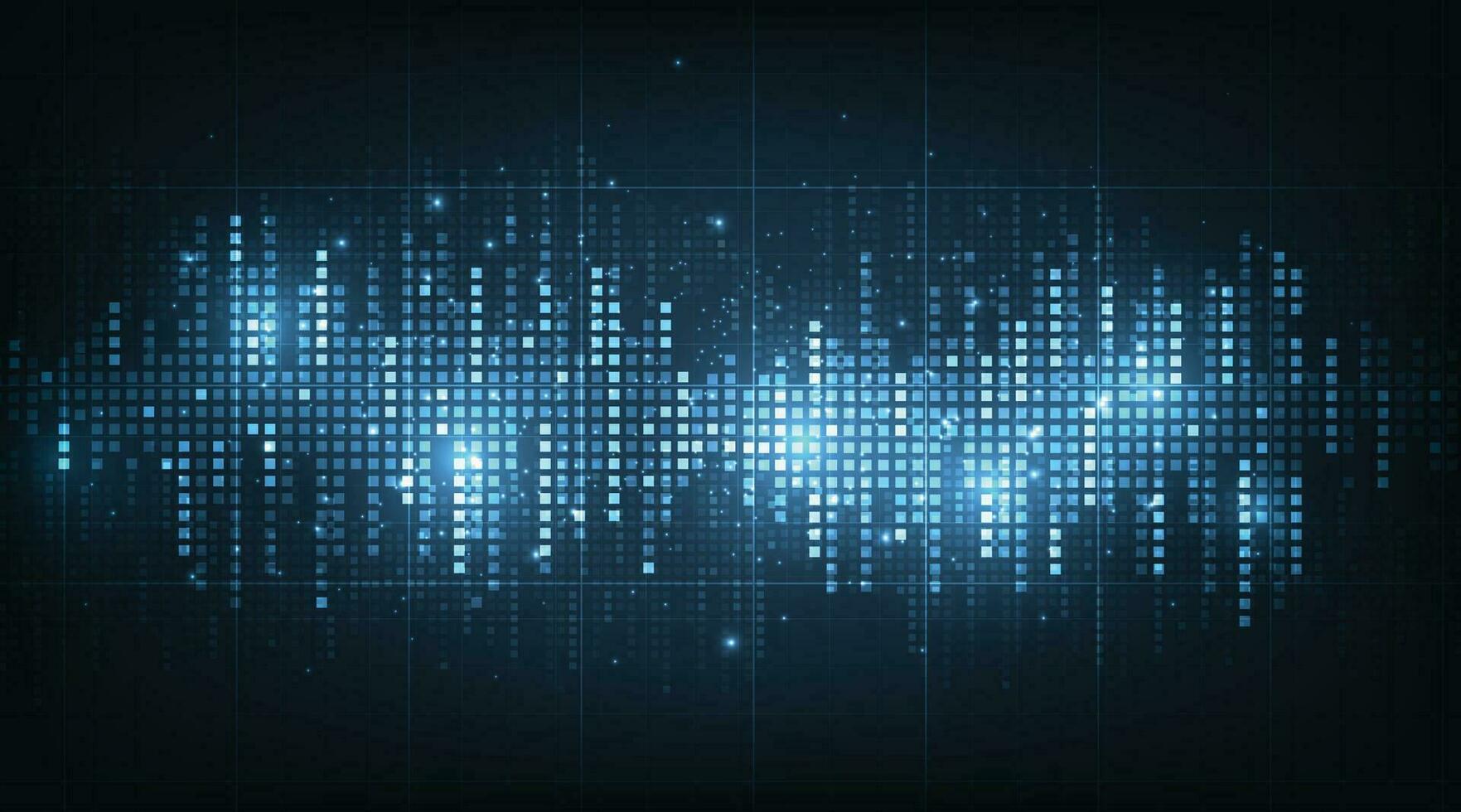 astratto digitale musica equalizzatore su buio blu sfondo. vettore