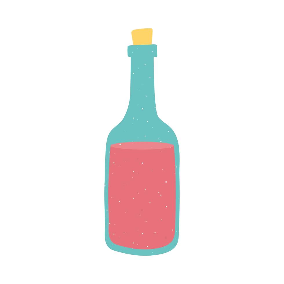 icona di celebrazione della bottiglia di vino in stile cartone animato vettore