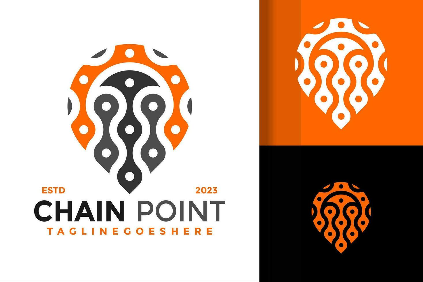 catena marchio punto logo design vettore simbolo icona illustrazione