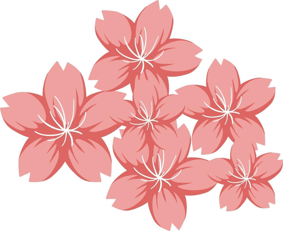 fiore di ciliegio o sakura in stile cartone animato isolato vettore