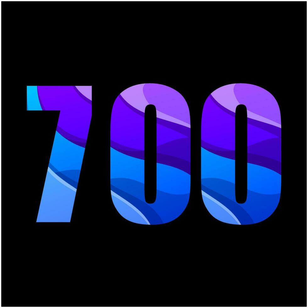 numero 700 colorato pendenza logo design vettore