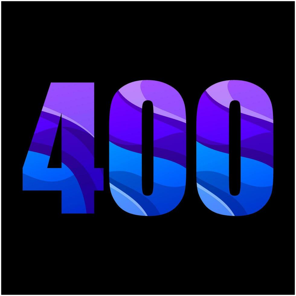 numero 400 colorato pendenza logo design vettore
