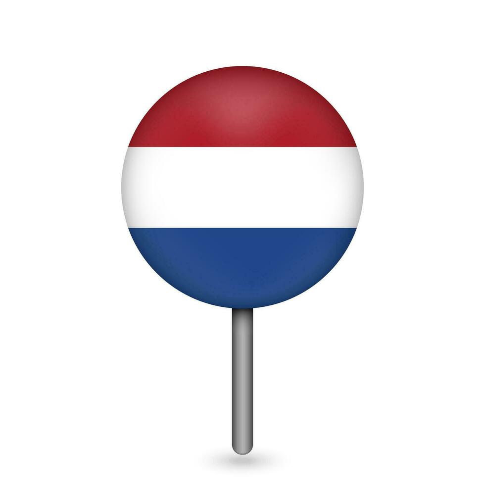 puntatore mappa con paese olanda. bandiera dei Paesi Bassi. illustrazione vettoriale. vettore