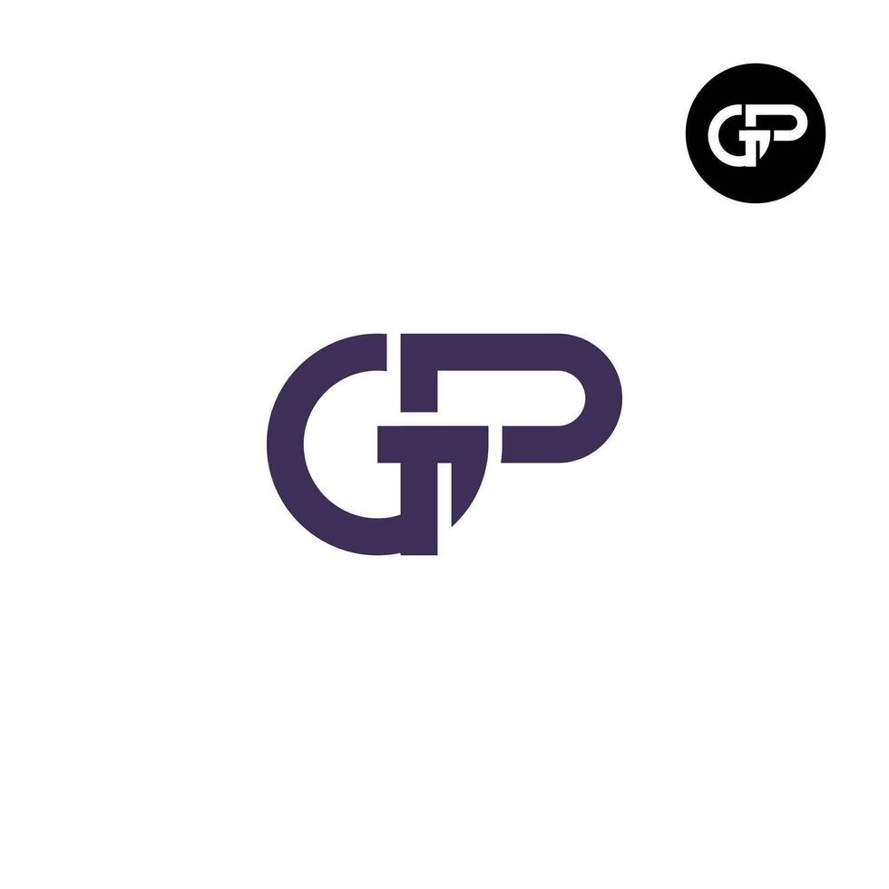 lettera gp monogramma logo design vettore