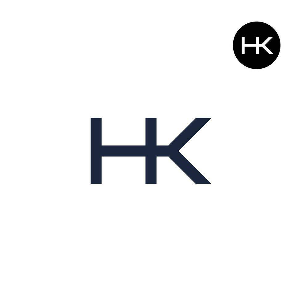 lettera HK monogramma logo design vettore