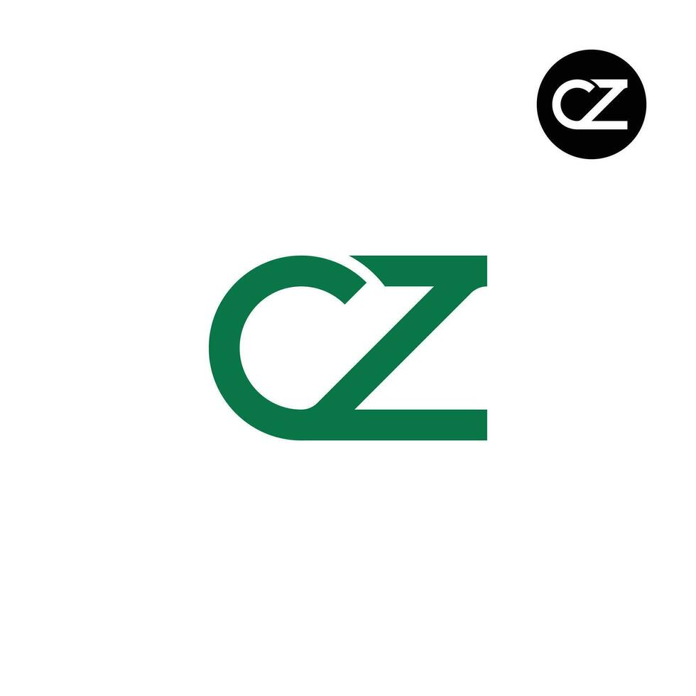 lettera cz monogramma logo design vettore