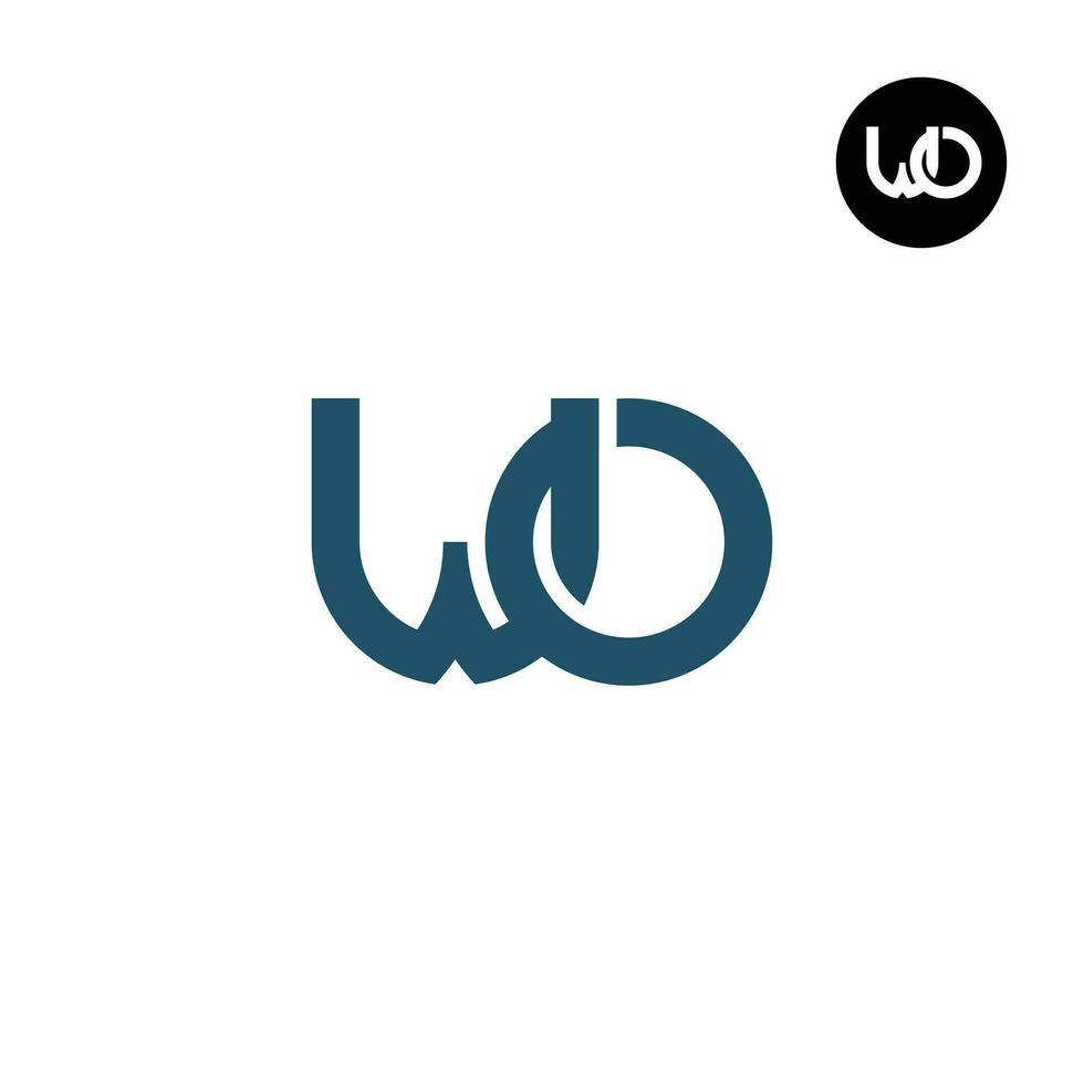 lettera wo monogramma logo design vettore