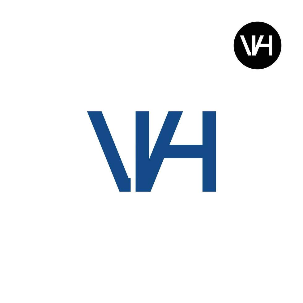 lettera vh monogramma logo design vettore