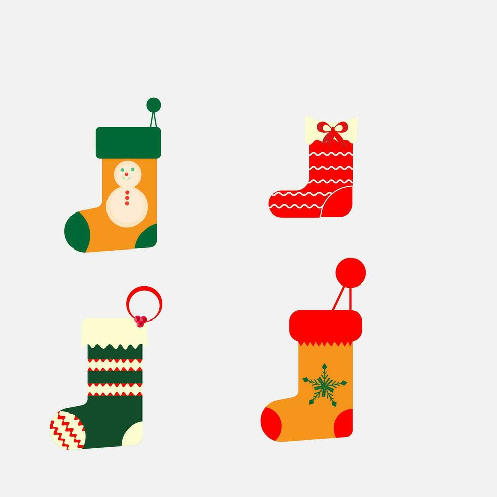 unico Natale calzini vettore clipart design