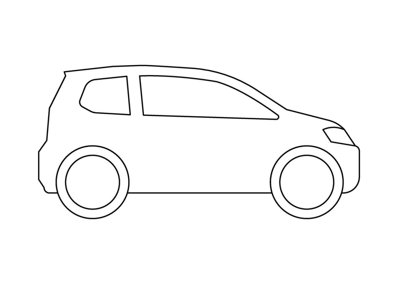 auto micro berlina trasporto modello colorazione linea icona. proprio passeggeri trasporto, automobile per viaggio. vettore cartello schema illustrazione