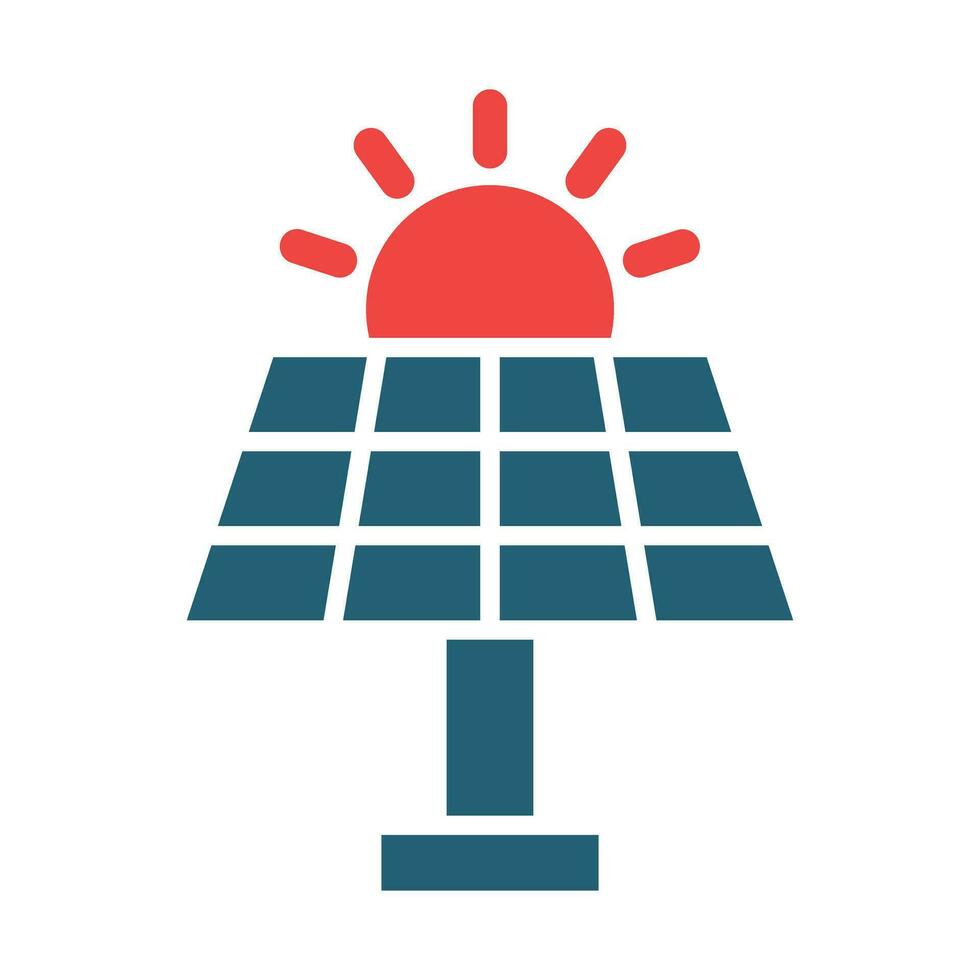 solare energia glifo Due colore icona per personale e commerciale uso. vettore