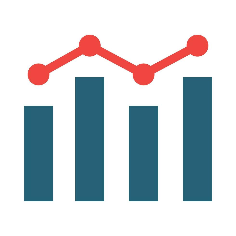 statistiche glifo Due colore icona per personale e commerciale uso. vettore