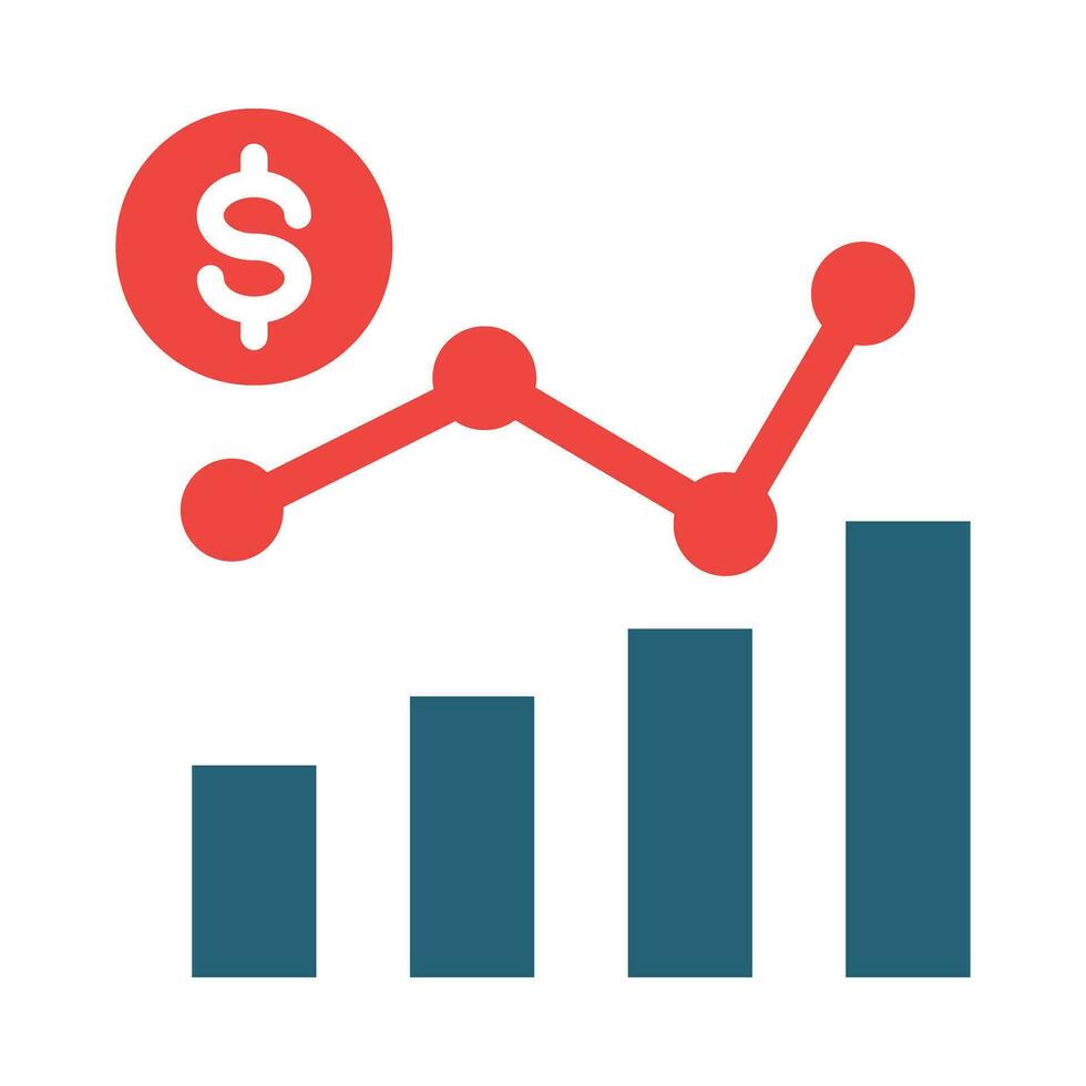 profitto glifo Due colore icona per personale e commerciale uso. vettore
