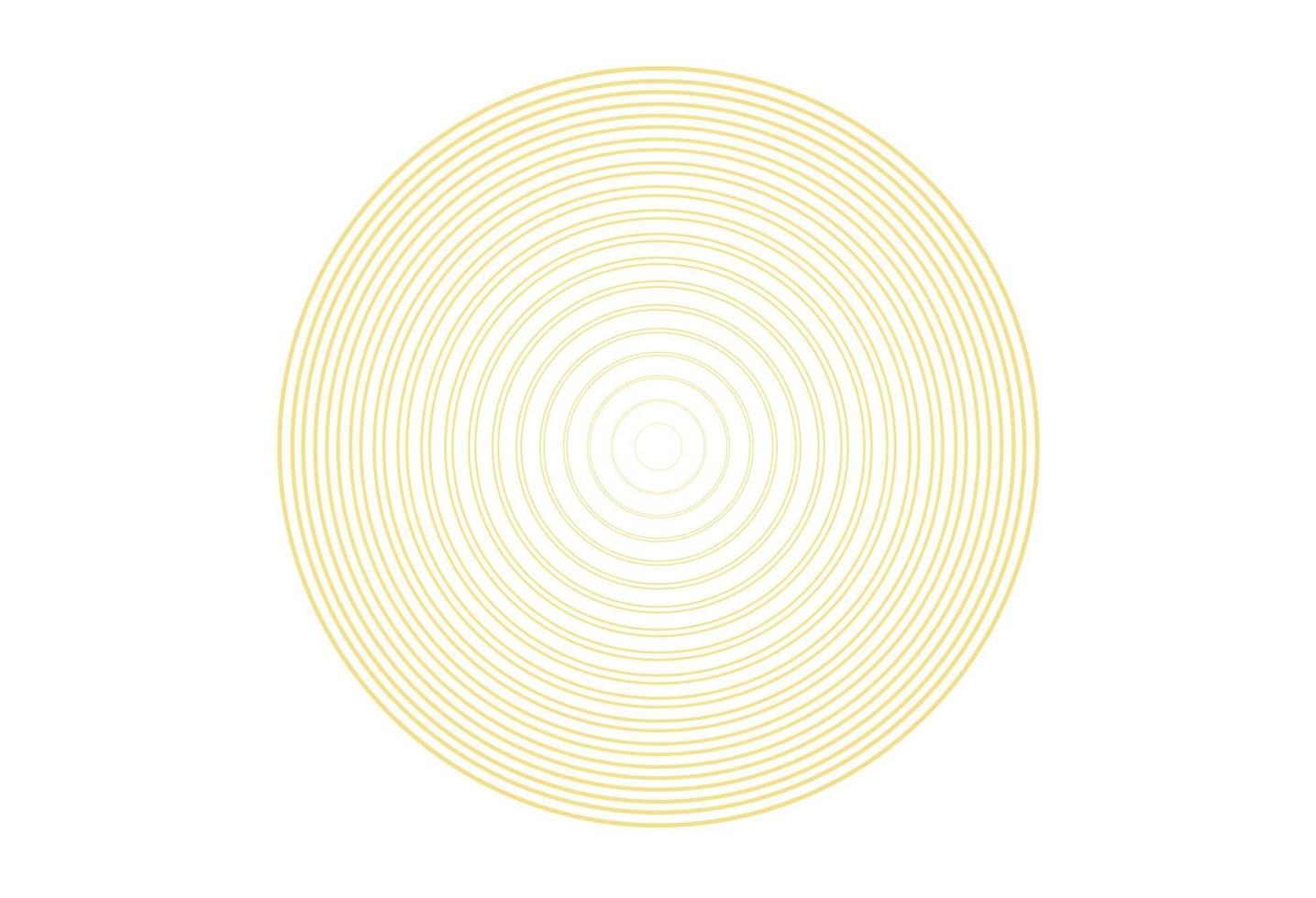 elemento cerchio concentrico. anello color oro lussuoso. illustrazione vettoriale astratta per onda sonora, grafica dorata, decorazione moderna per siti Web, poster, banner, modello eps10 vettoriale