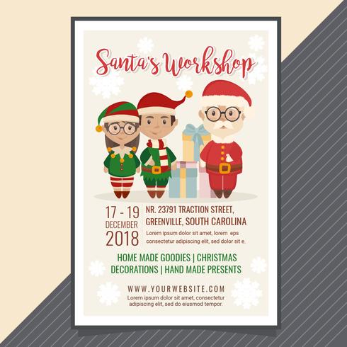 Poster di laboratorio di vettore di Babbo Natale