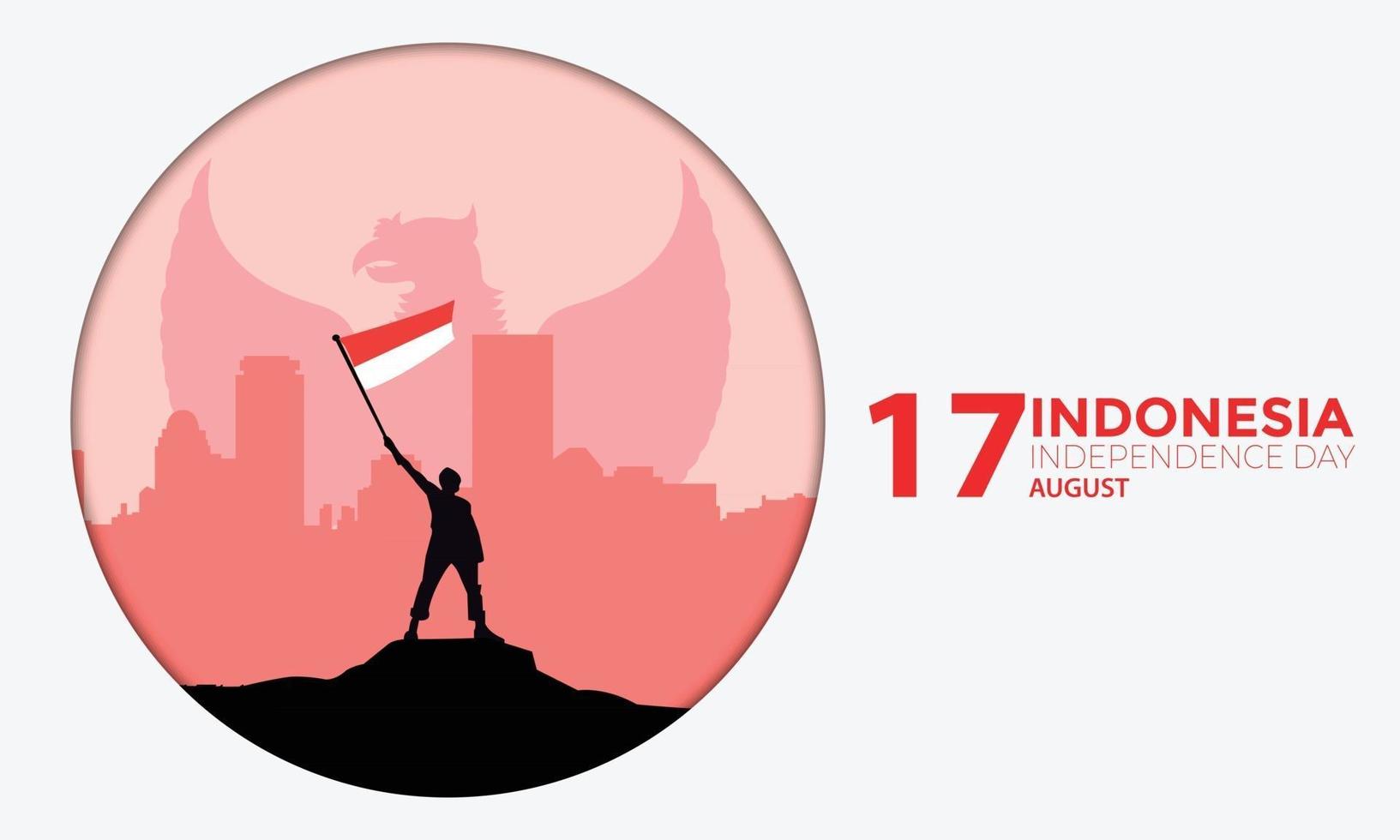 vettore del cerchio del giorno dell'indipendenza dell'indonesia