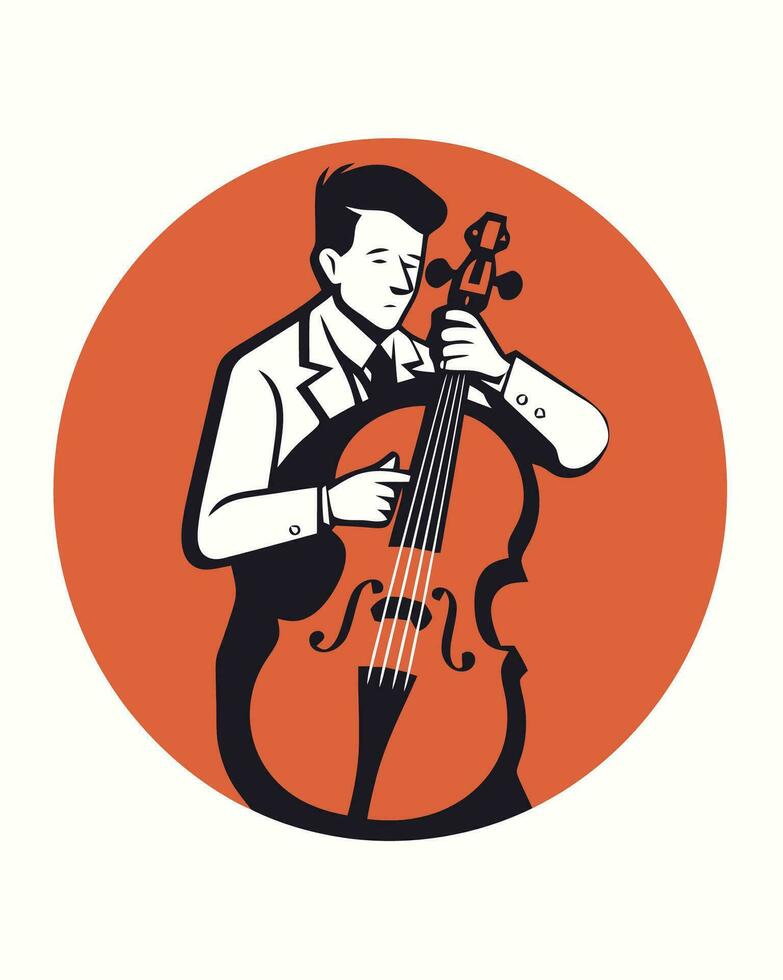 violoncello giocatore illustrazione vettore