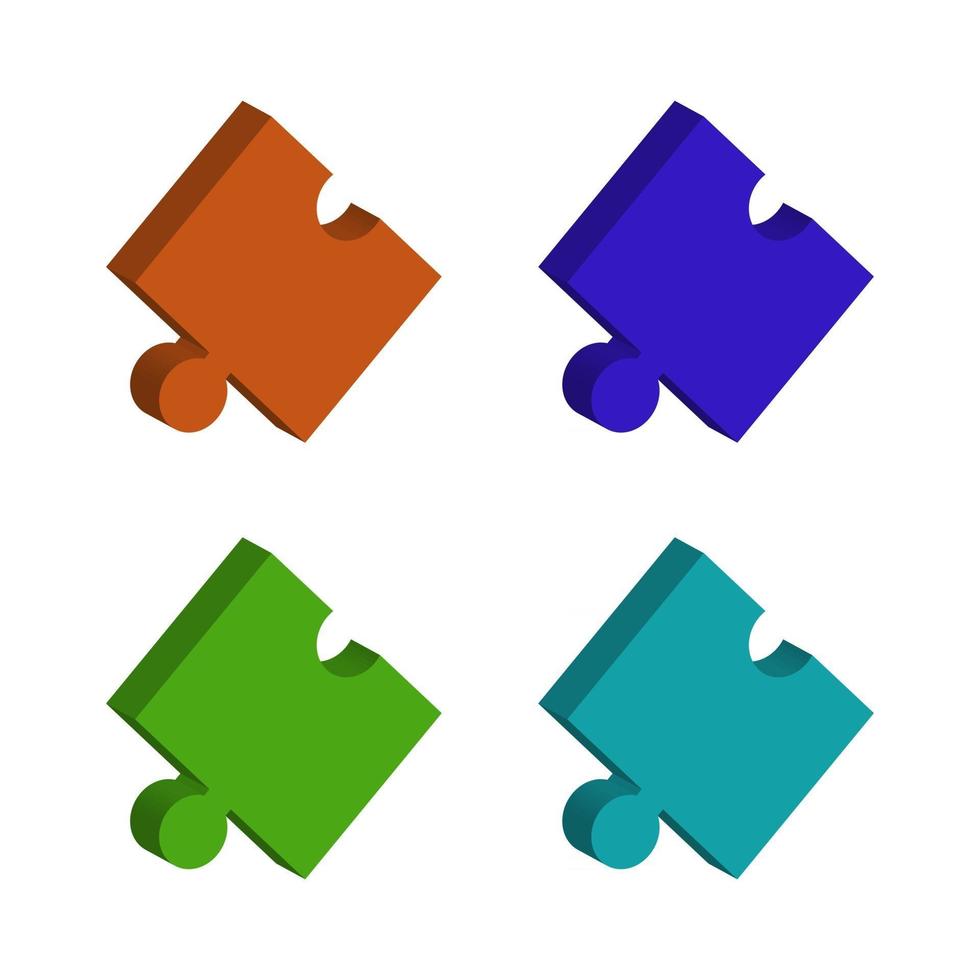 puzzle illustrato su sfondo bianco vettore
