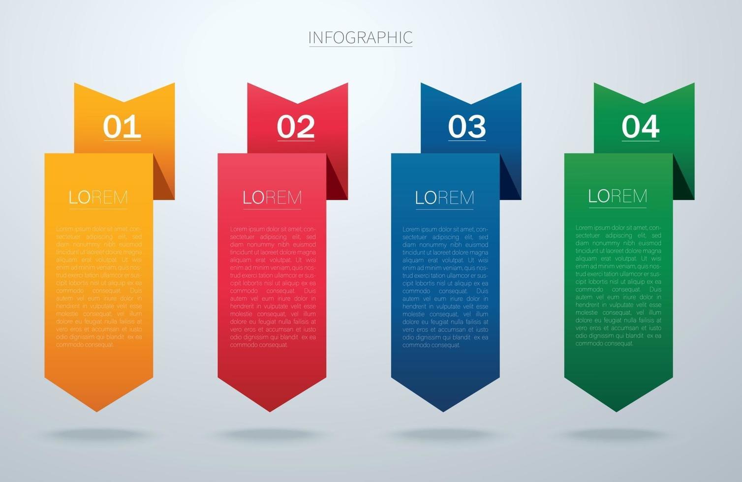 info template vettoriale grafico con 4 opzioni. può essere utilizzato per web, diagramma, grafico, presentazione, grafico, report, infografica passo passo.