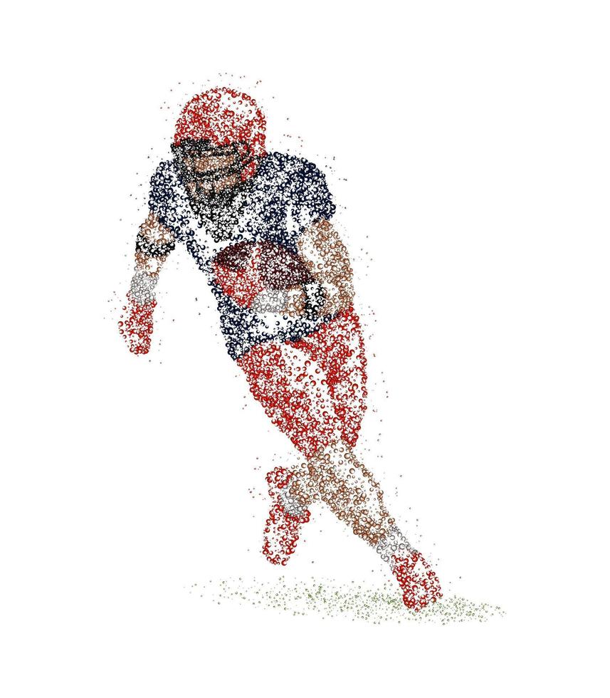 giocatore di football americano astratto di cerchi colorati. illustrazione vettoriale. vettore