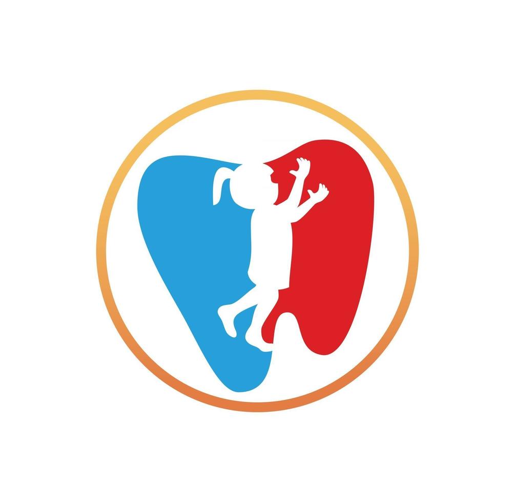 odontoiatria pediatrica logo design illustrazione vettoriale formato eps, adatto alle tue esigenze di progettazione, logo, illustrazione, animazione, ecc.
