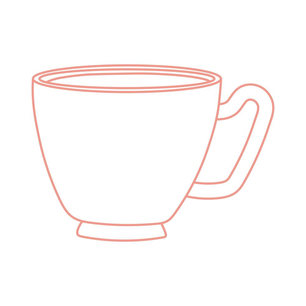 stile linea icona oggetto tazza da tè e caffè vettore
