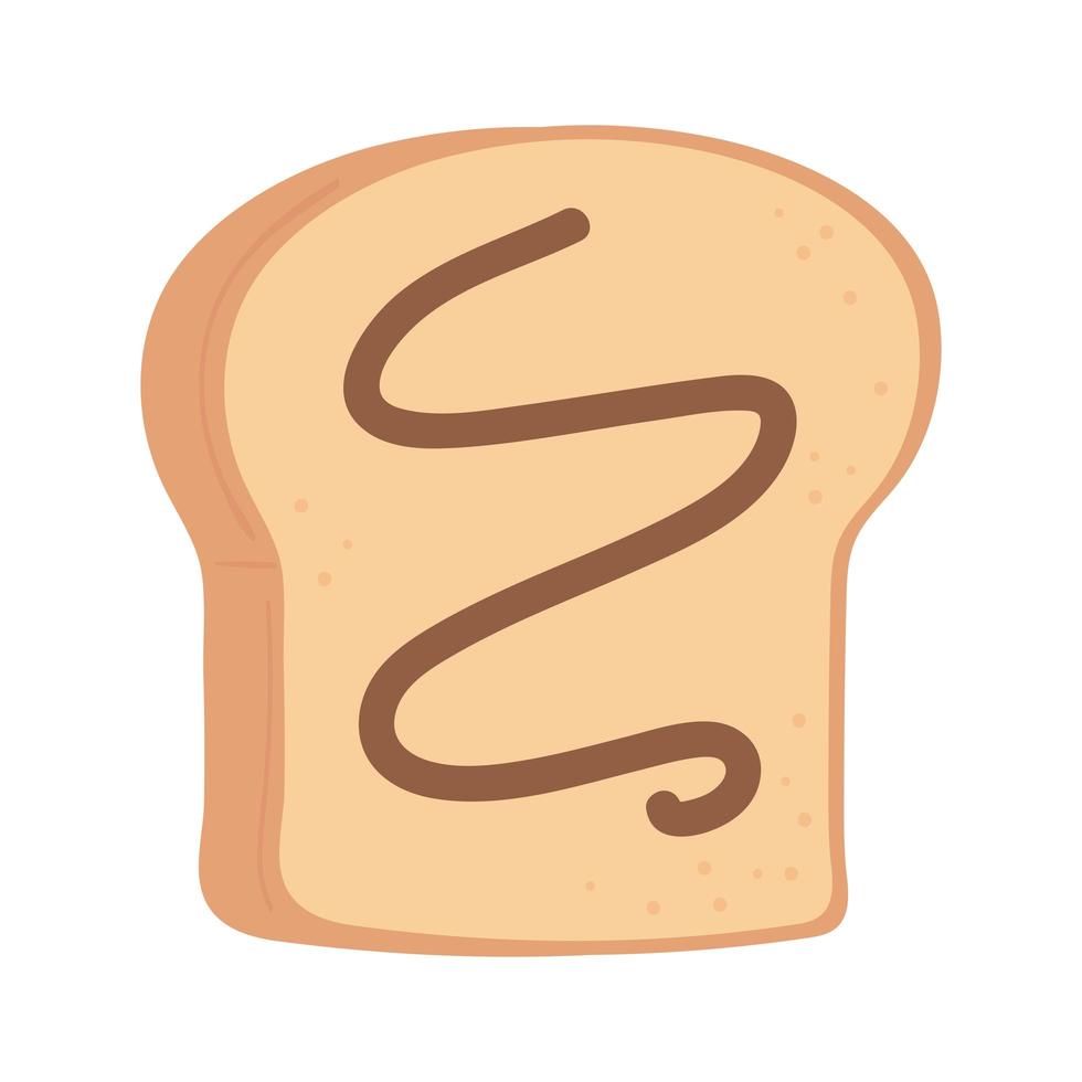 pane per la colazione con burro di arachidi appetitoso cibo delizioso, icona piatta su sfondo bianco vettore