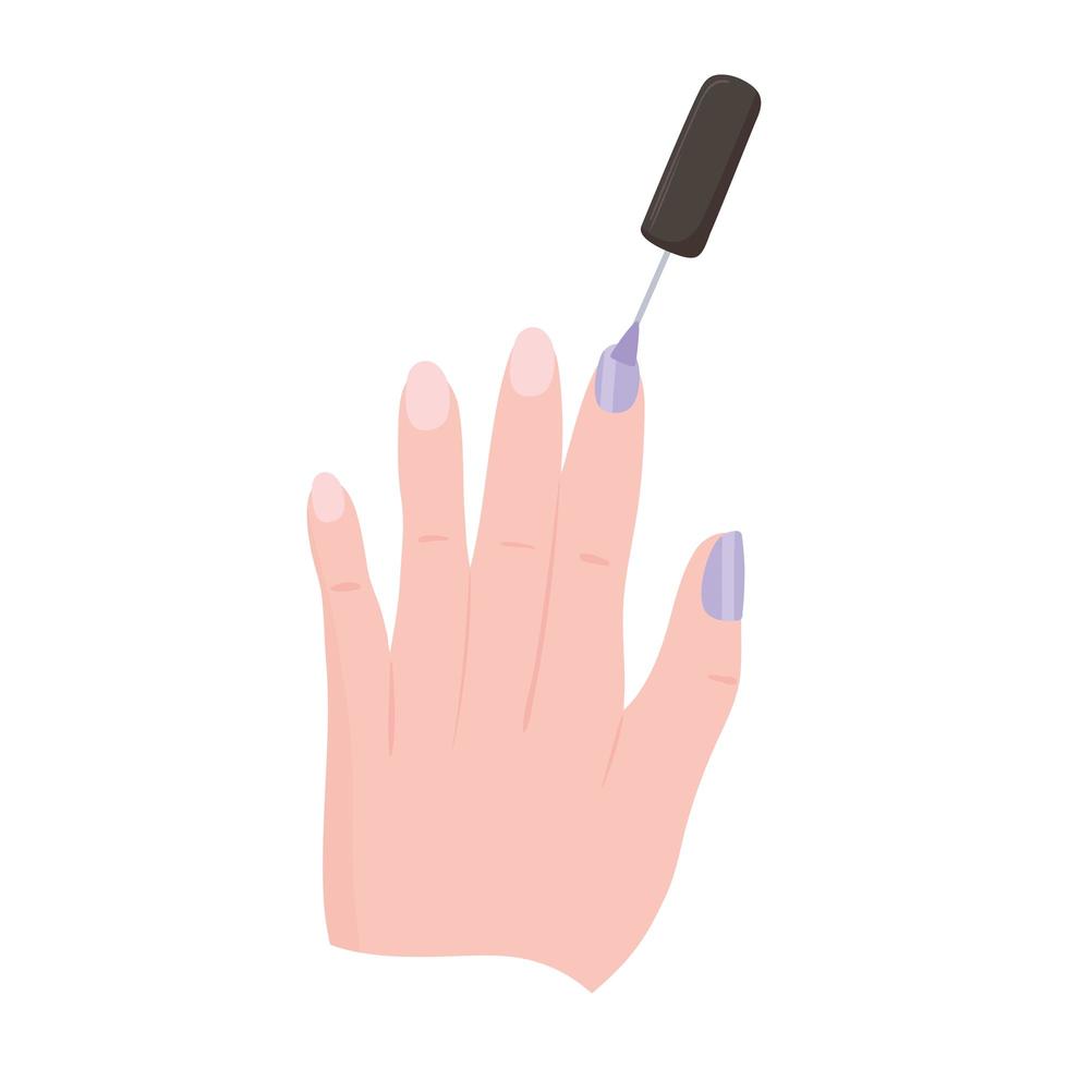manicure, pittura a mano femminile con smalto vettore