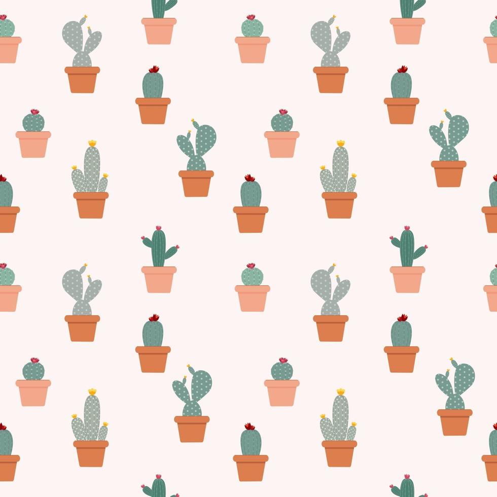 cactus, naturale, seamless, modello, fondo, vettore, illustrazione. vettore